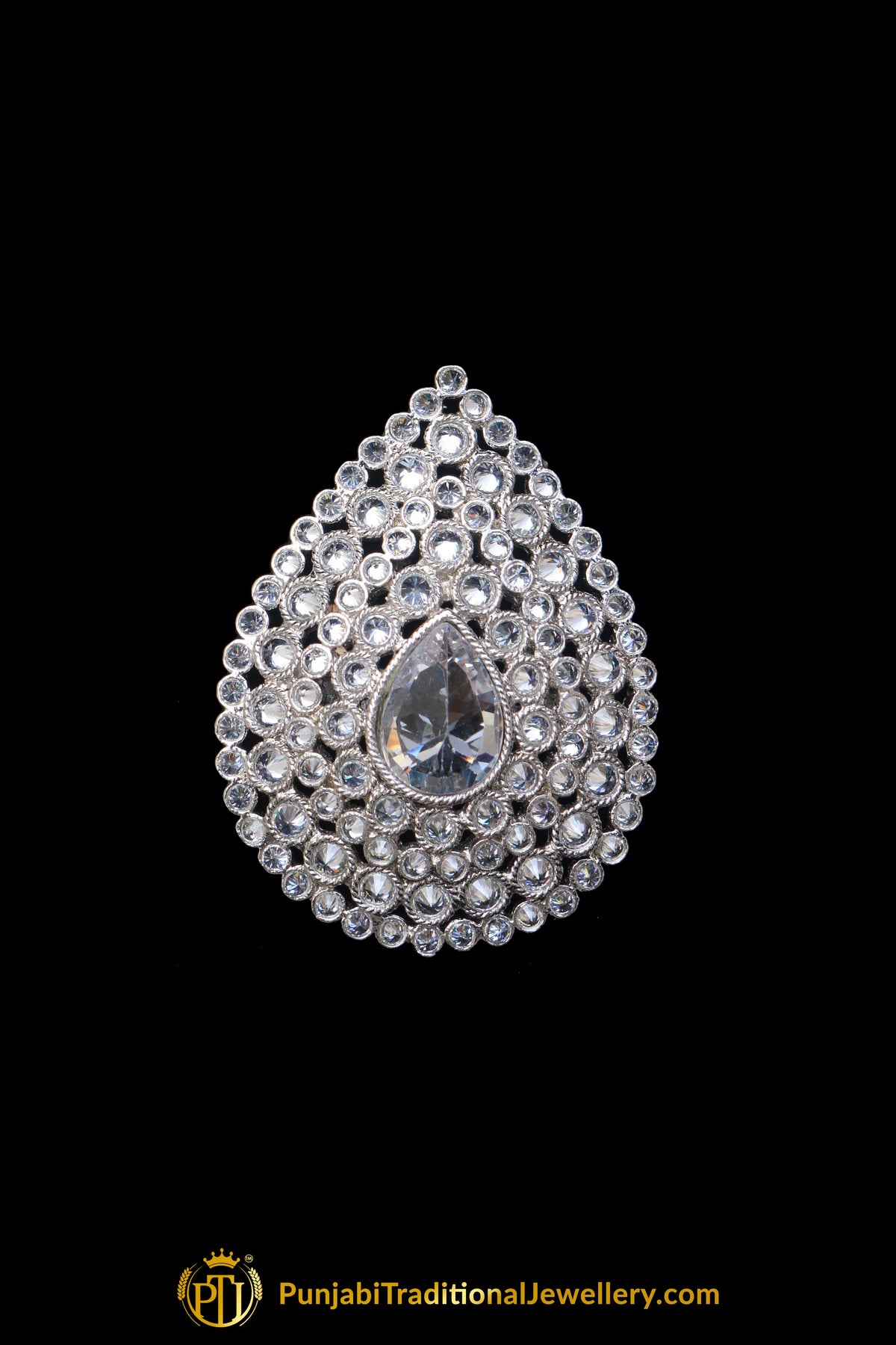 Silver Plated Champagne Ring By Punjabi Traditional Jewellery