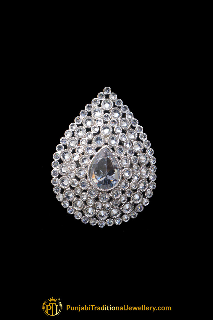 Silver Plated Champagne Ring By Punjabi Traditional Jewellery