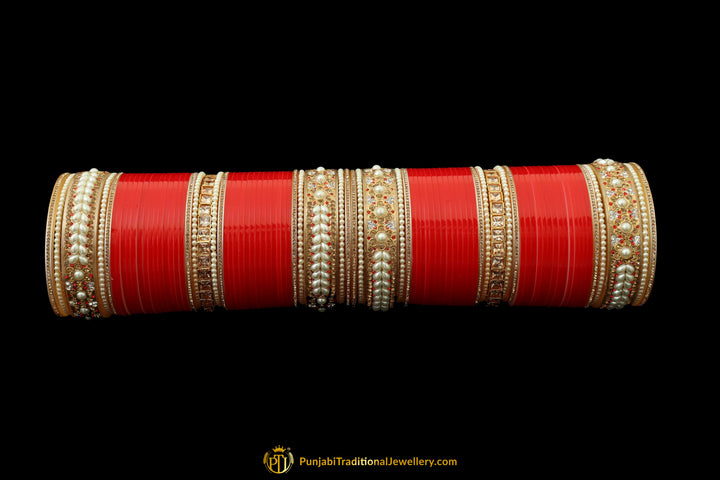 Red Wedding Bridal Chura By Punjabi Traditional Jewellery