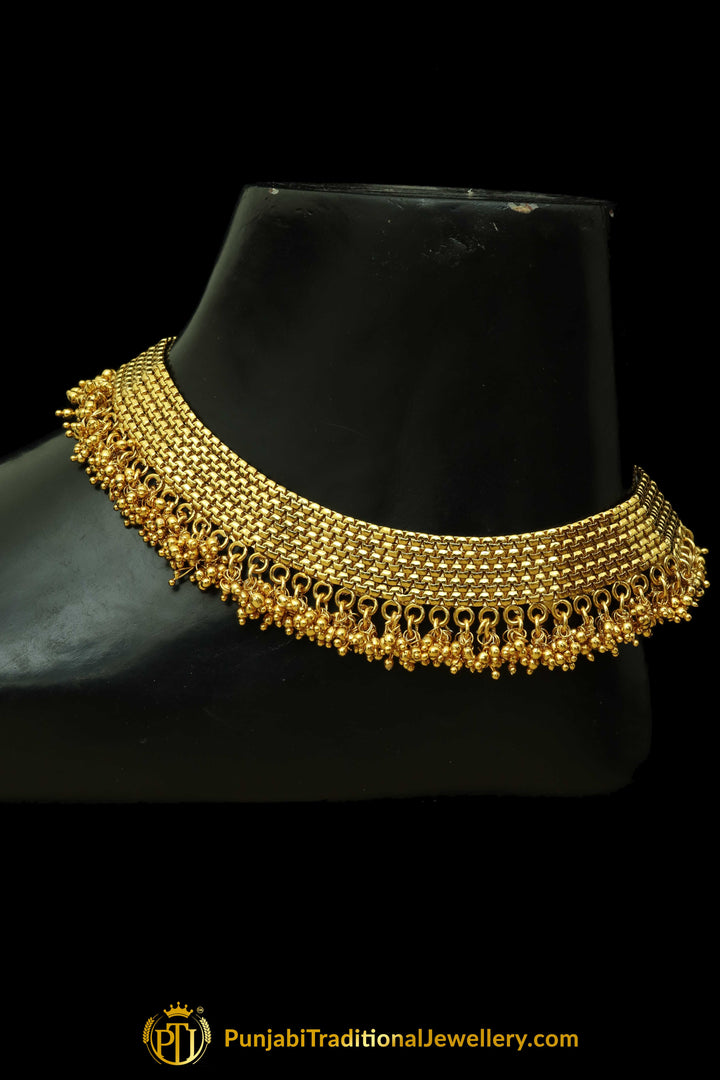 Antique Gold Payal By Punjabi Traditional Jewellery