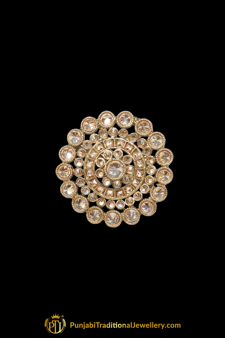 Gold Plated Champagne Ring By Punjabi Traditional Jewellery
