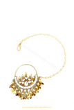 Gold Finished Pippal patti Kundan Nath By PTJ