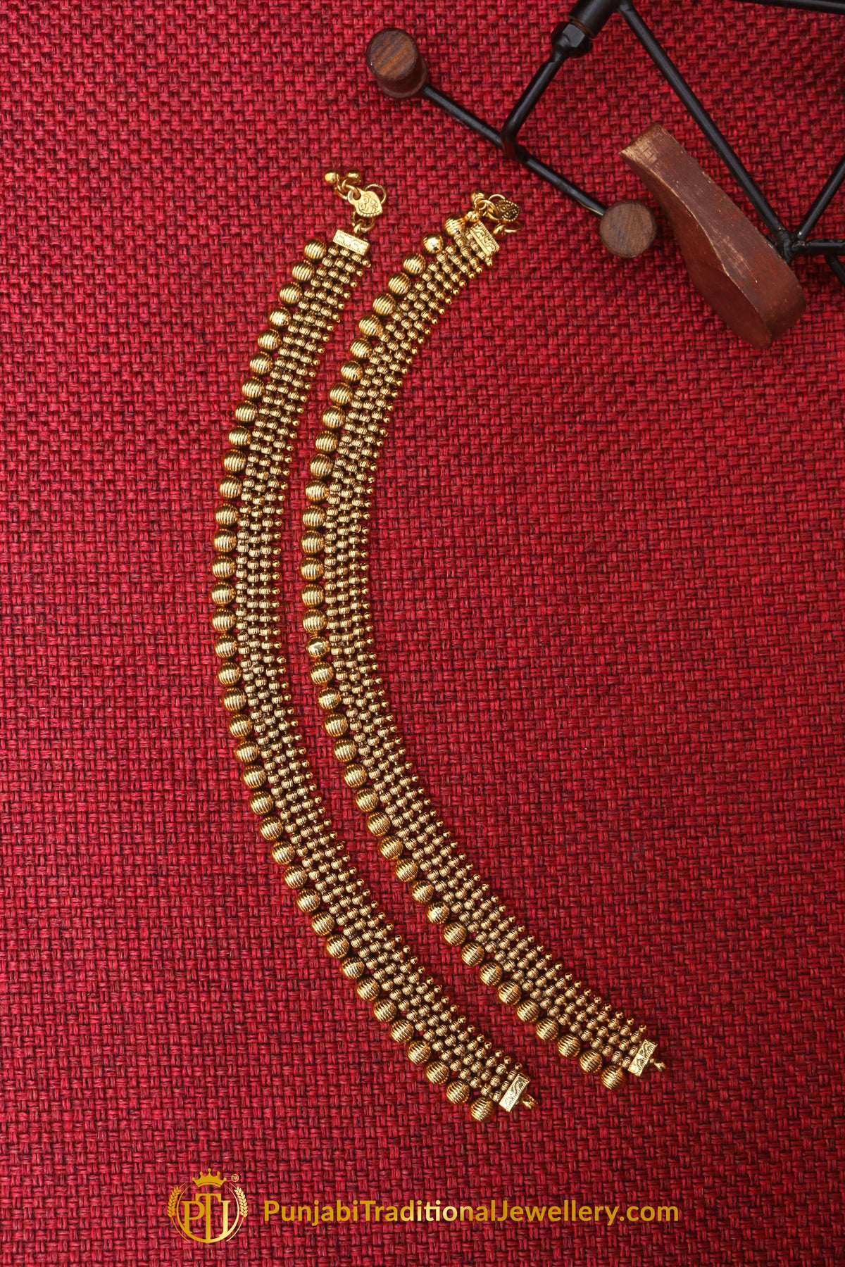Antique Gold Payal By Punjabi Traditional Jewellery