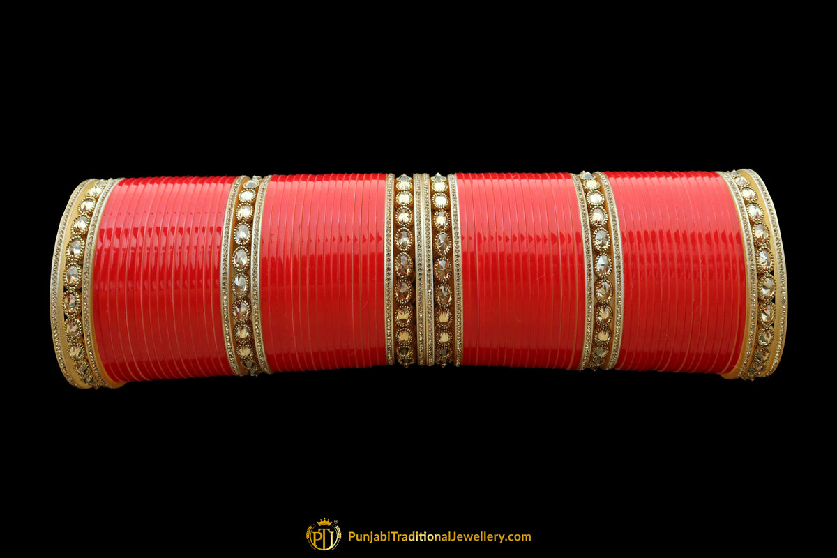 Red Color Wedding Bridal Chura By Punjabi Traditional Jewellery