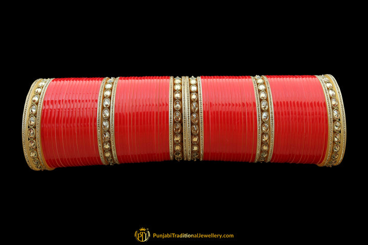 Red Color Wedding Bridal Chura By Punjabi Traditional Jewellery