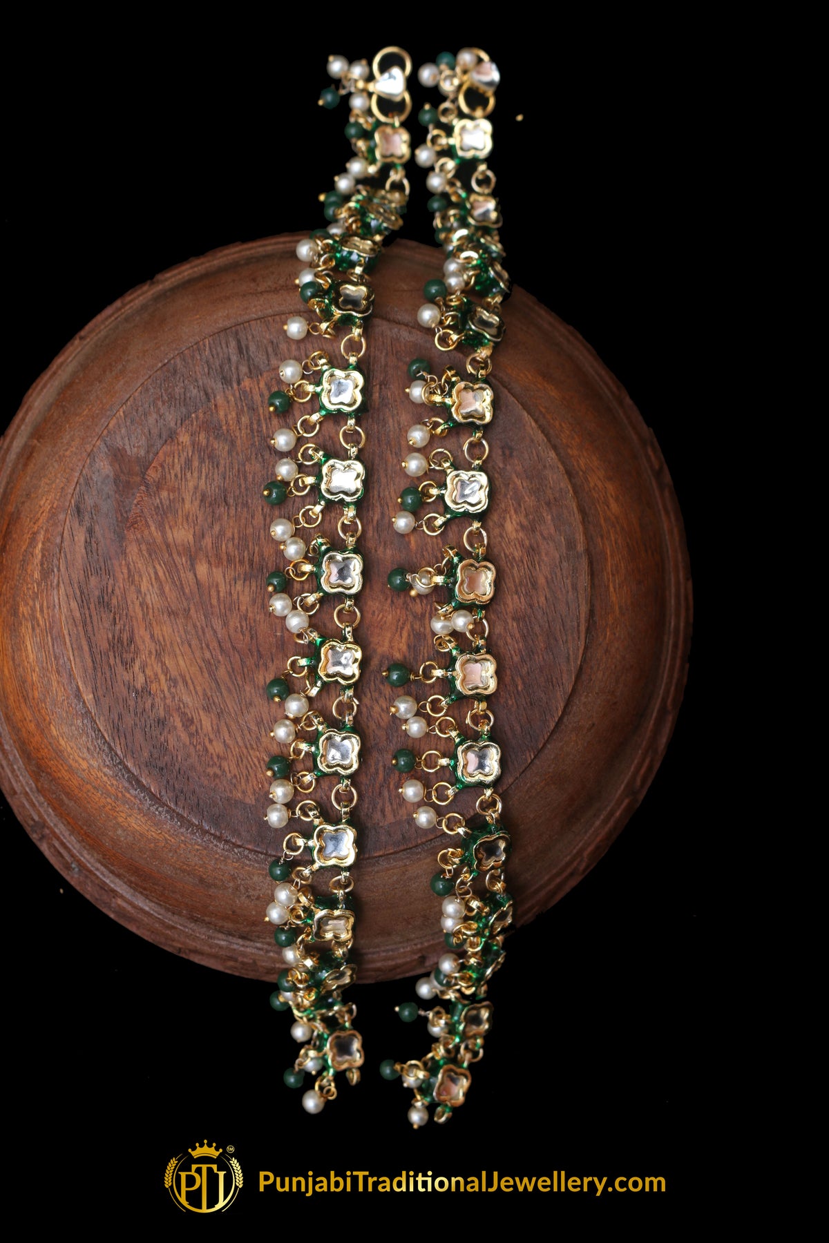 Kundan With Pearl Payal By Punjabi Traditional Jewellery