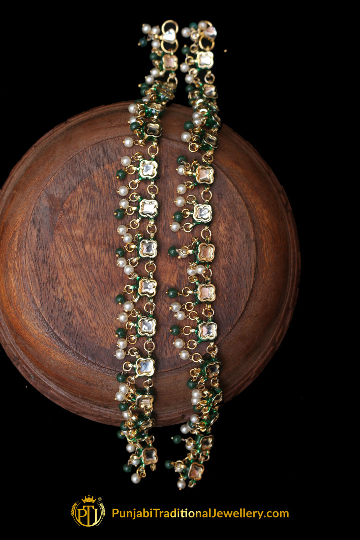 Kundan With Pearl Payal By Punjabi Traditional Jewellery