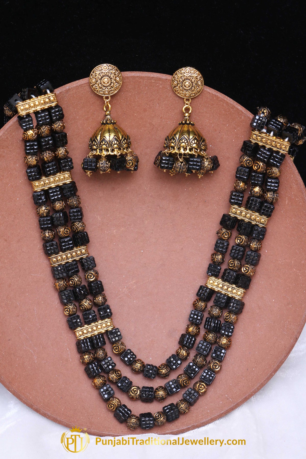 Black Necklace Set By Punjabi Traditional Jewellery