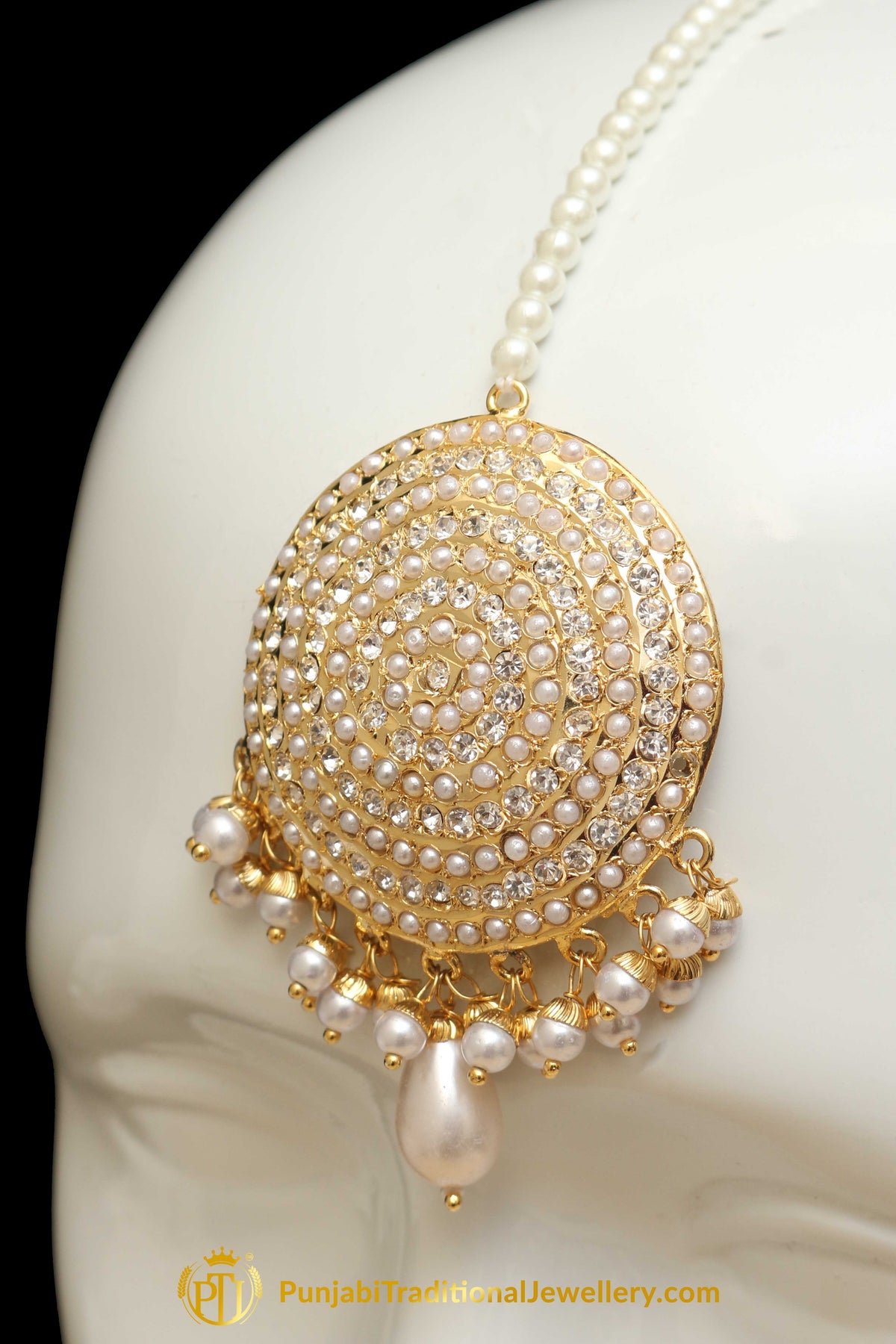 Golden Jadau Tikka By Punjabi Traditional Jewellery