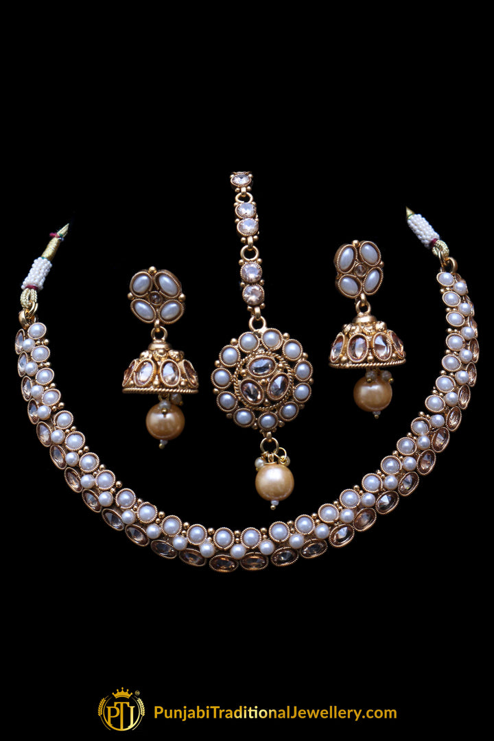 White Necklace Set By Punjabi Traditional Jewellery