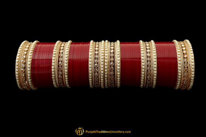 Maroon Wedding Bridal Chura By Punjabi Traditional Jewellery