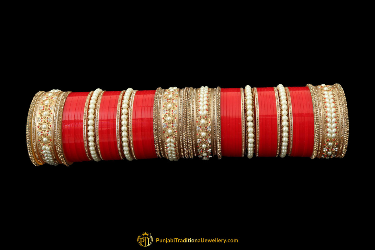 Red Wedding Bridal Chura By Punjabi Traditional Jewellery