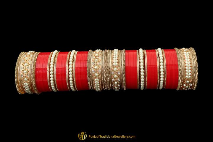 Red Wedding Bridal Chura By Punjabi Traditional Jewellery