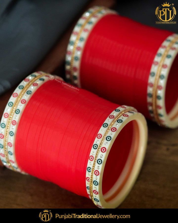 Dotted Red Bridal Chura | Punjabi Traditional Jewellery Exclusive