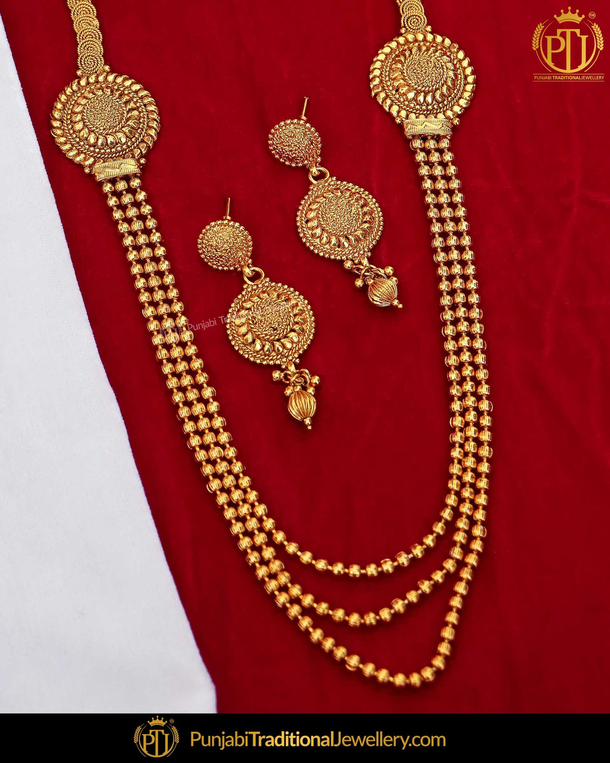Antique Gold Finished Johda long Set | Punjabi Traditional Jewellery Exclusive