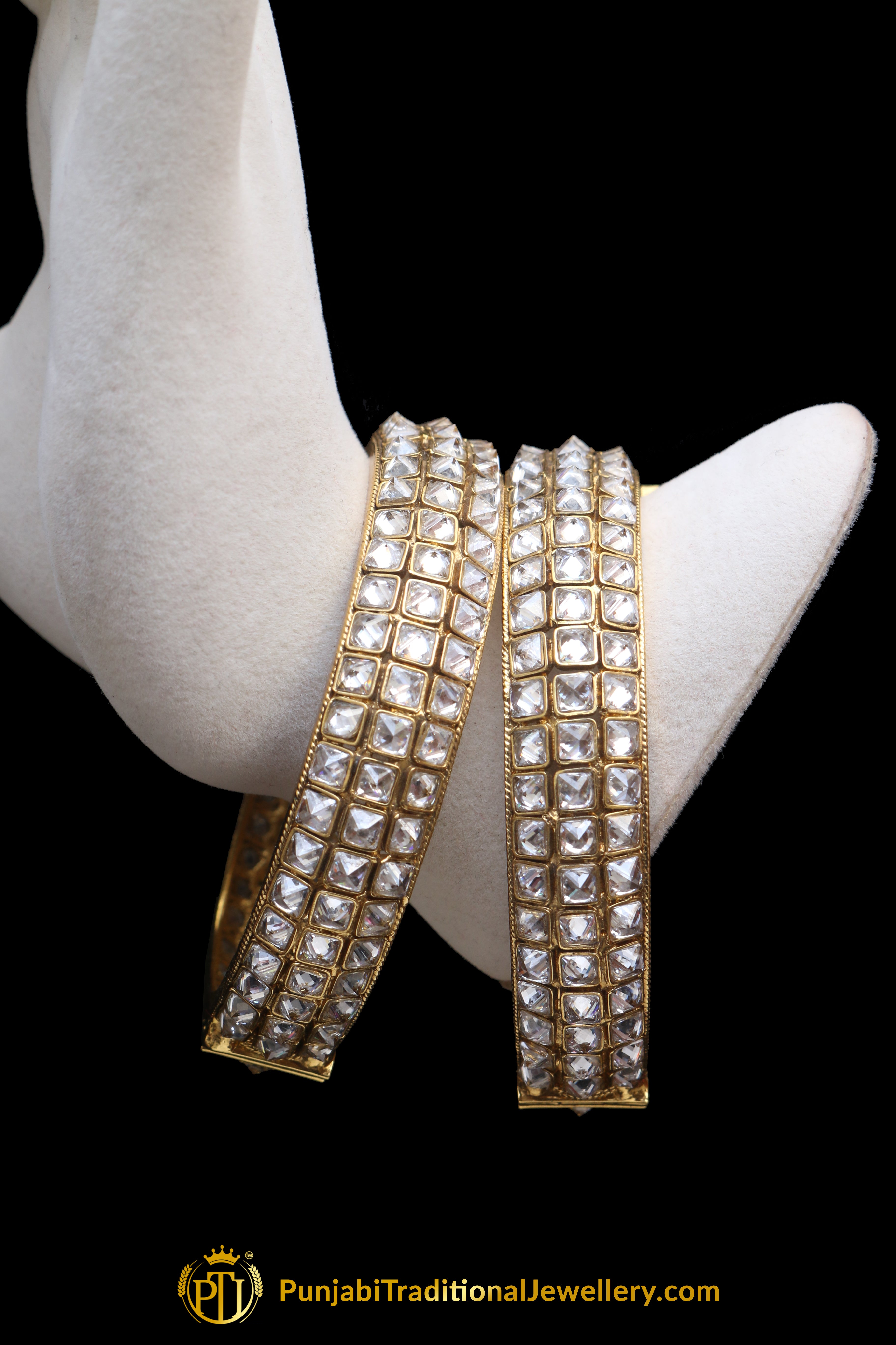 Polki Karra Bangles (Pair) By Punjabi Traditional Jewellery