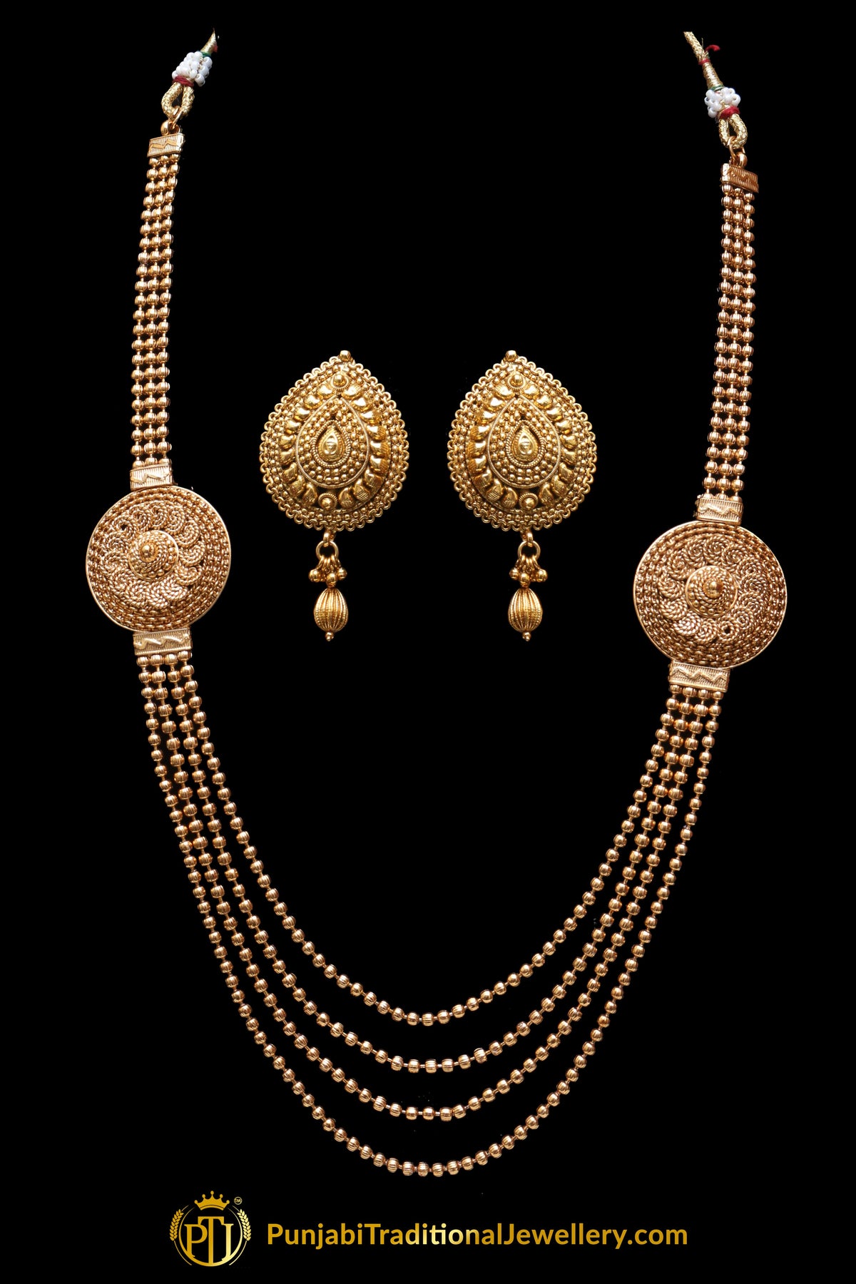 Golden Jodha Antique Gold Necklace Set By Punjabi Traditional Jewellery
