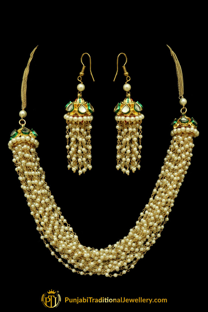 Pearl Jodha Mala Necklace Set By Punjabi Traditional Jewellery