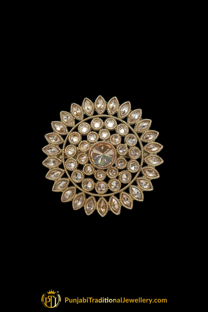 Gold Plated Champagne Ring By Punjabi Traditional Jewellery