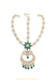 Gold Finished Emerald AD Matha Patti By PTJ Exclusive