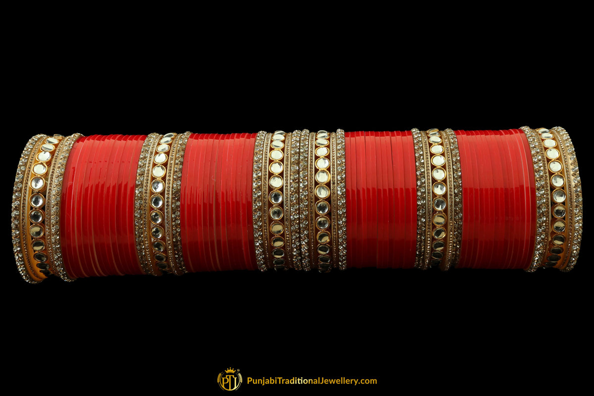 Red Wedding Bridal Chura By Punjabi Traditional Jewellery