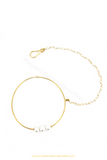 Gold Finished Plain Pearl Nath By PTJ