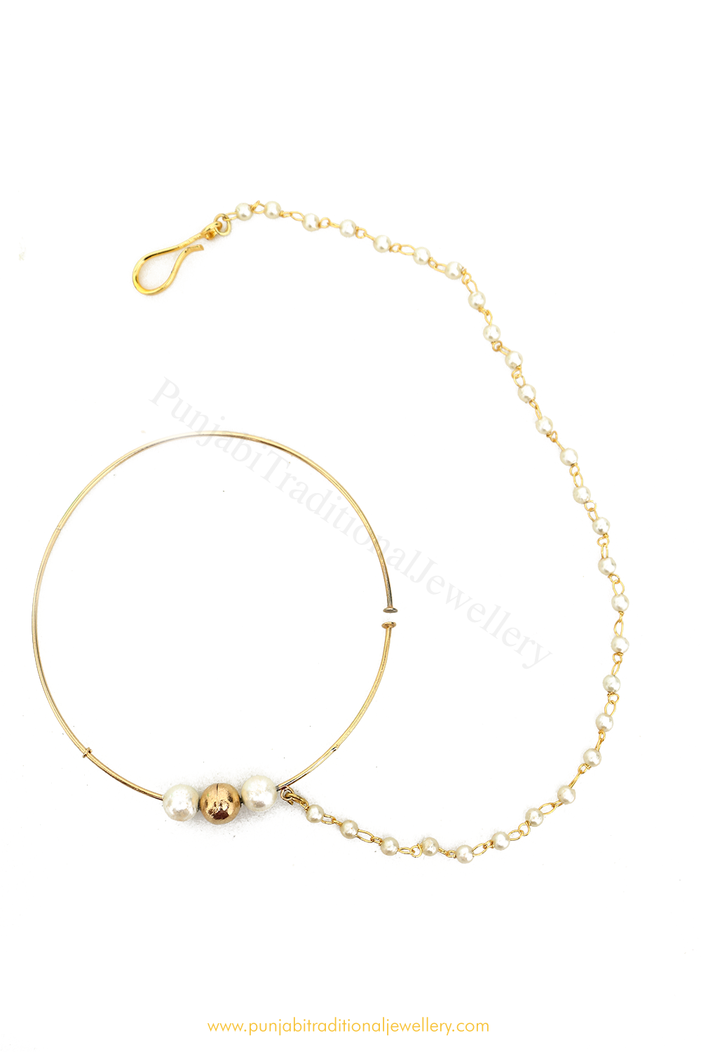 Gold Finished Plain Nath By PTJ