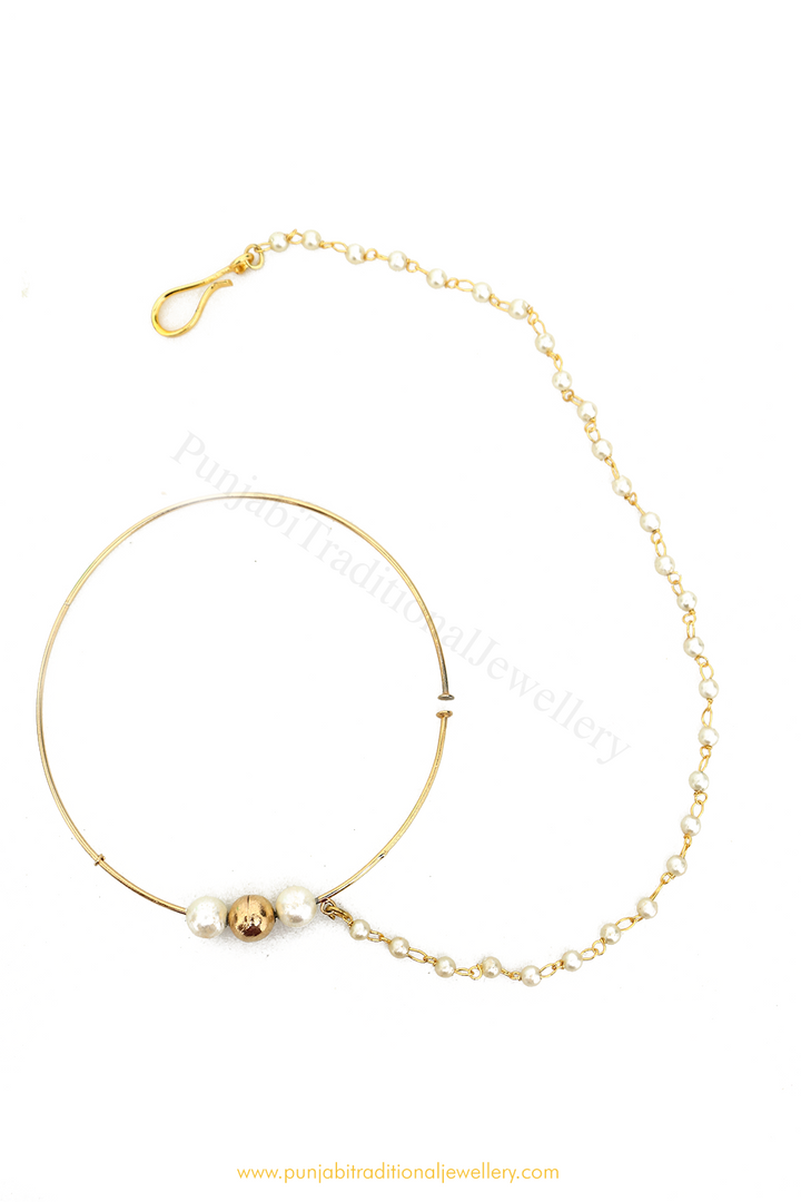 Gold Finished Plain Nath By PTJ