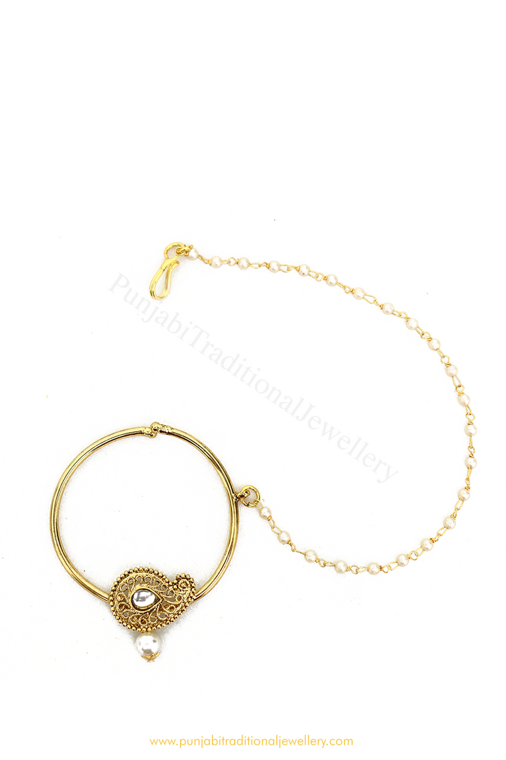 Antique Gold Finished Nath By PTJ