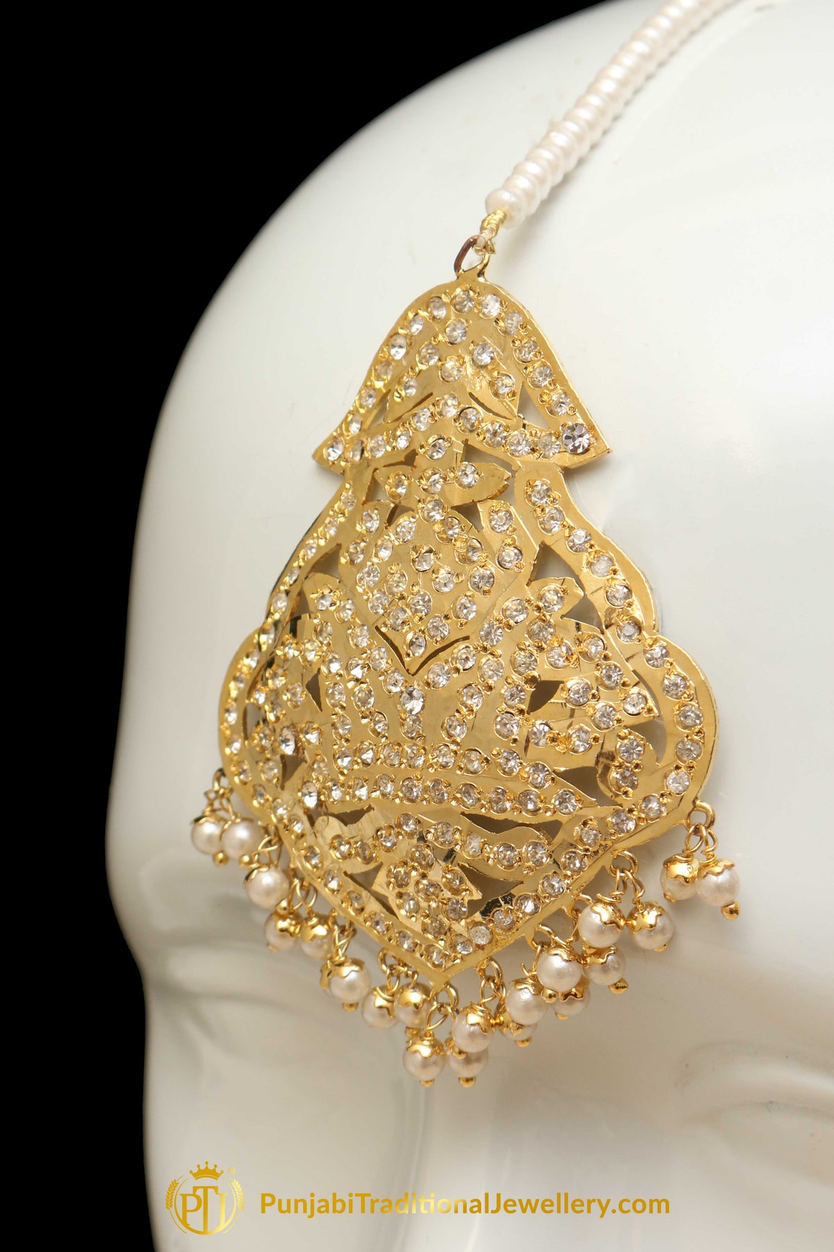 Golden Jadau Tikka By Punjabi Traditional Jewellery