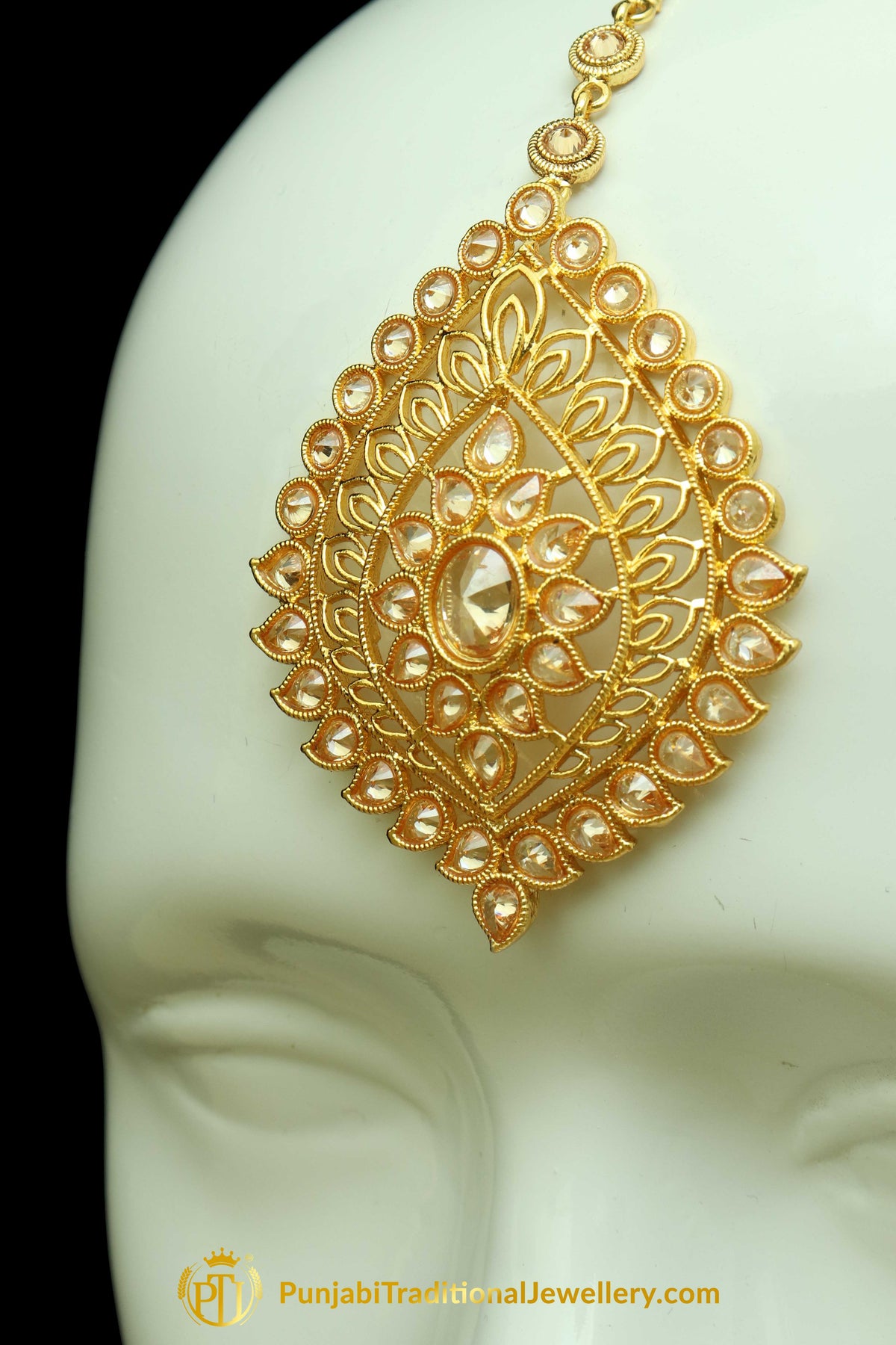 Polki Earrings Tikka Set By Punjabi Traditional Jewellery