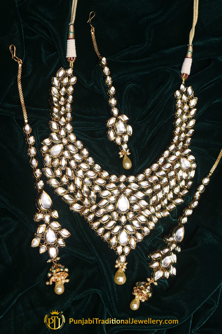 Kundan Necklace Set With Sahare Earrings By Punjabi Traditional Jewellery