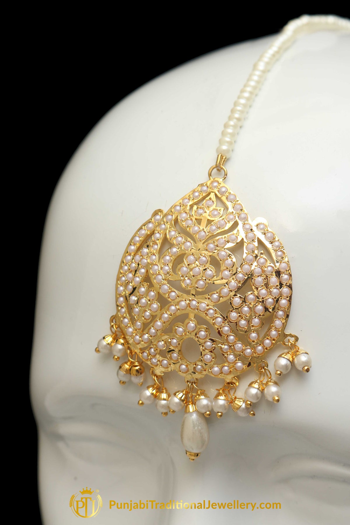 Golden Jadau Tikka By Punjabi Traditional Jewellery