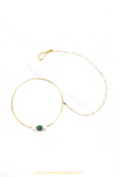 Gold Plated Plain Emerald Nath By PTJ