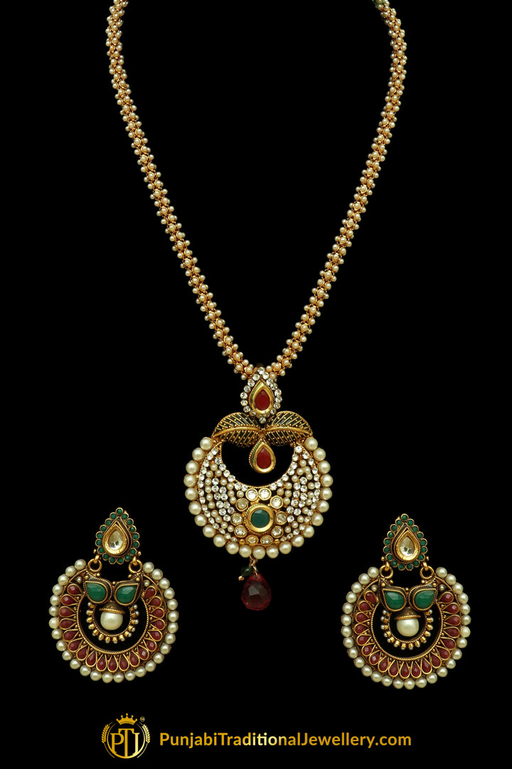 Pearl Jodha Mala Necklace Set By Punjabi Traditional Jewellery