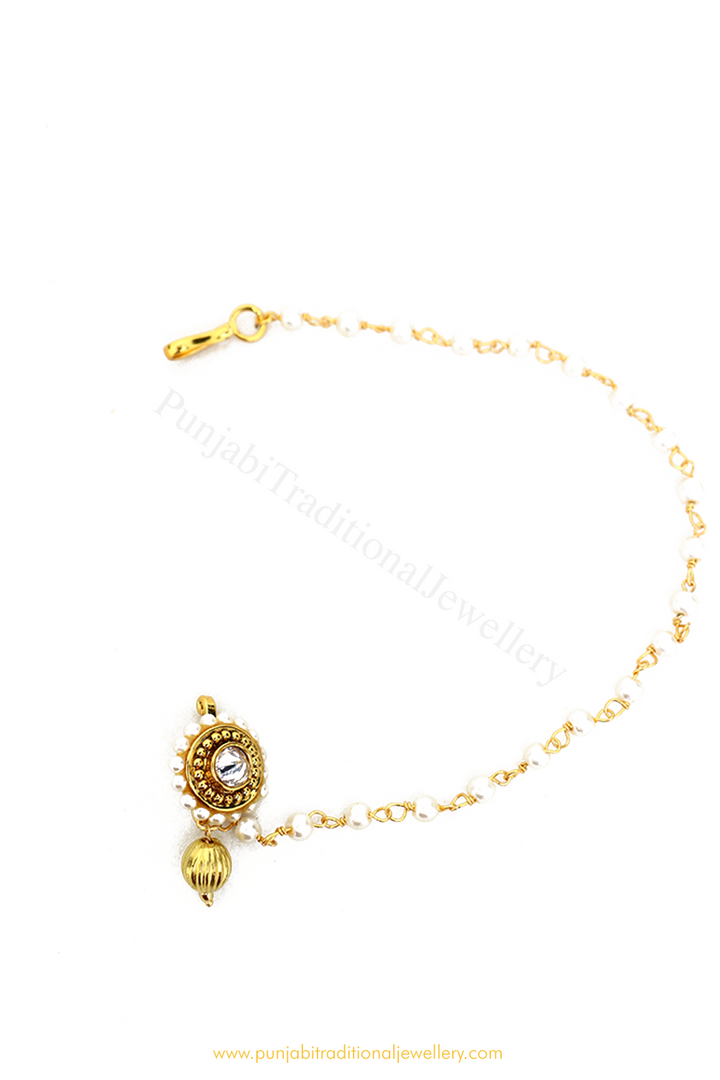 Antique Gold Plated Polki Nath By PTJ