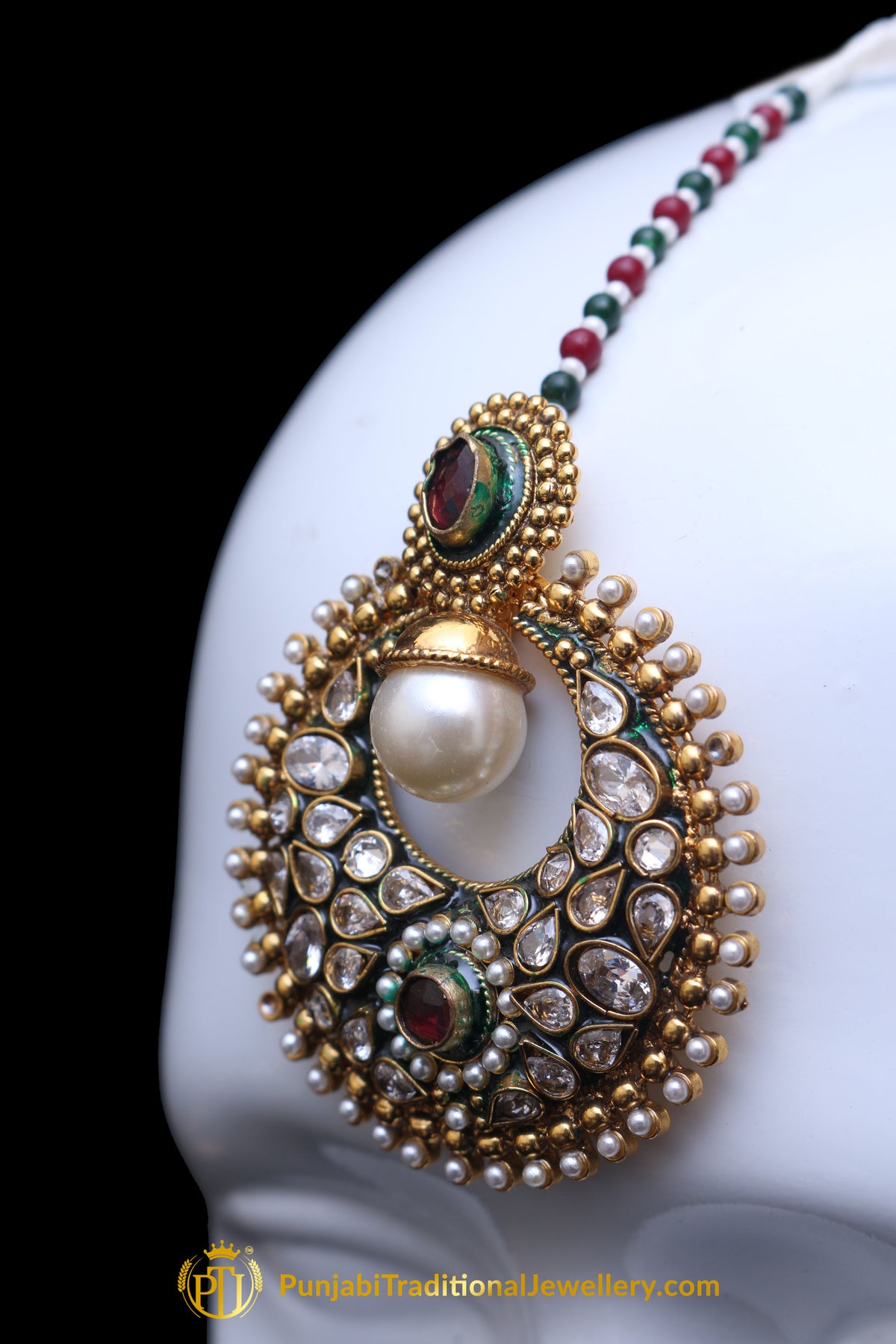 Polki Earring Tikka Set By Punjabi Traditional Jewellery