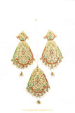 Gold Finished Navratan Jadau Earring Tikka Set By PTJ