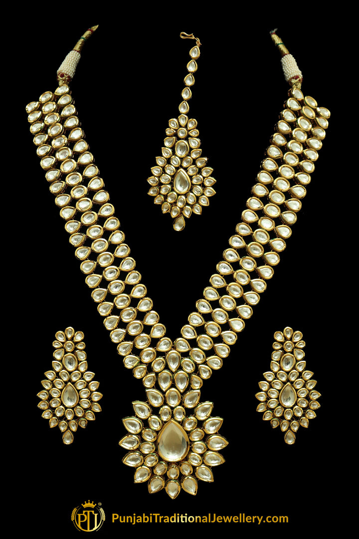 Golden Kundan Necklace Set By Punjabi Taditional Jewellery