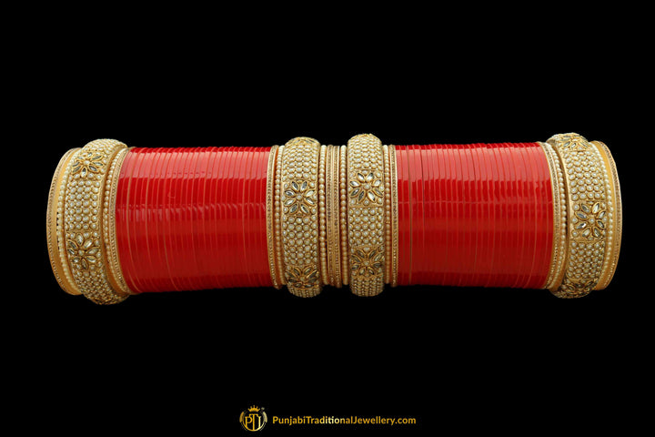 Red Wedding Bridal Chura By Punjabi Traditional Jewellery
