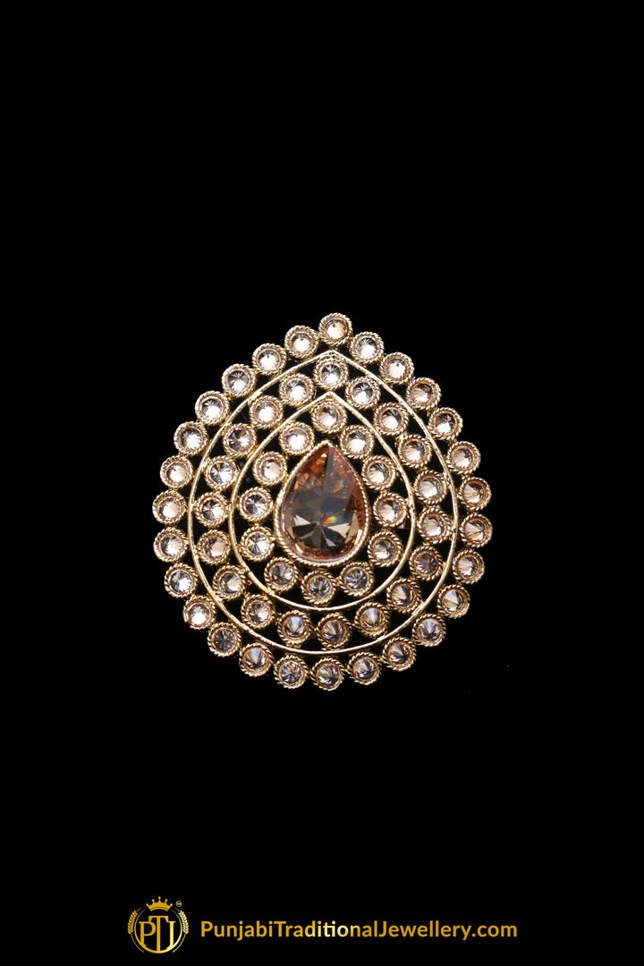 Gold Plated Champagne Ring By Punjabi Traditional Jewellery