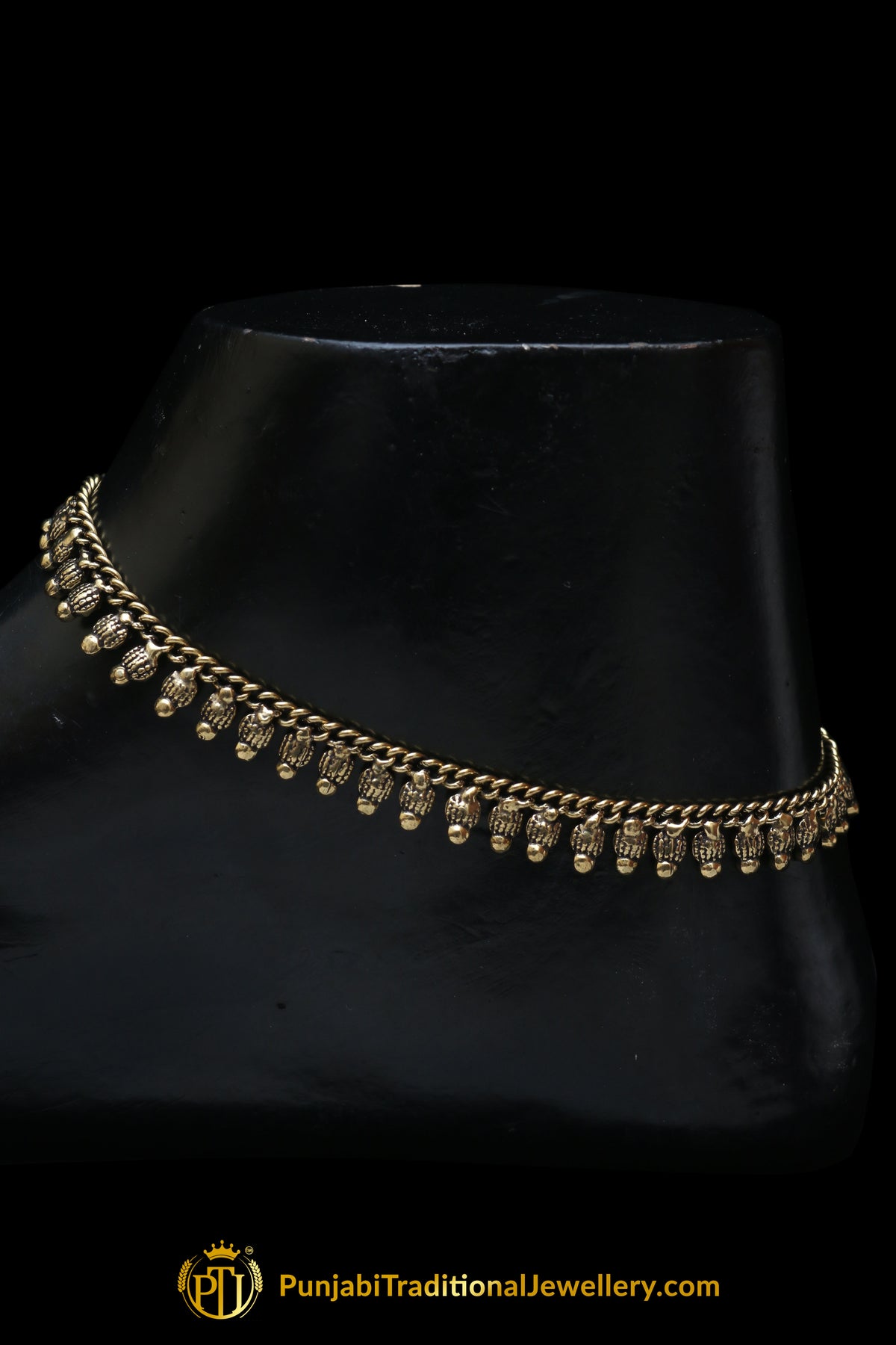 Antique Gold Payal By Punjabi Traditional Jewellery