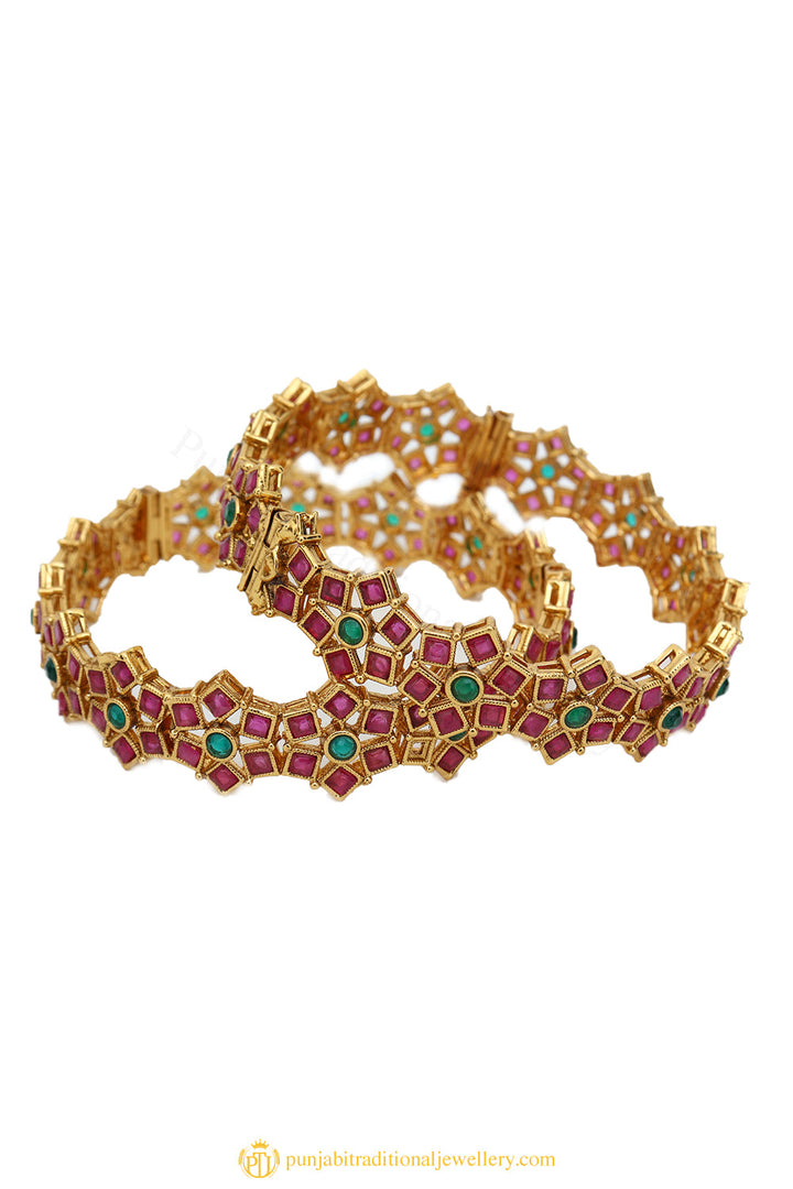 Gold Finished Bangles by PTJ