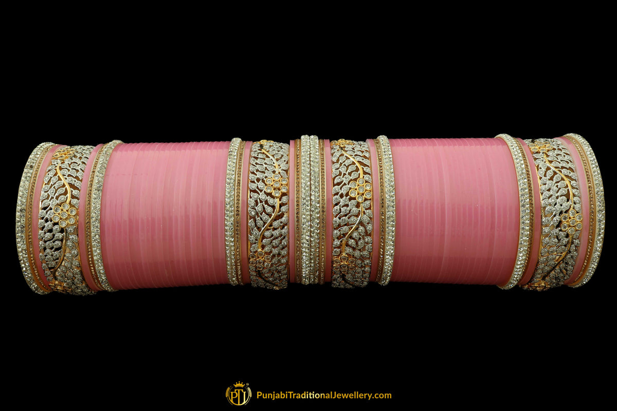 Pink Wedding Bridal Chura By Punjabi Traditional Jewellery
