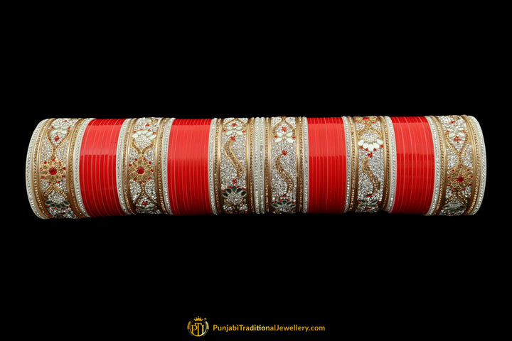 Red Wedding Bridal Chura By Punjabi Traditional Jewellery