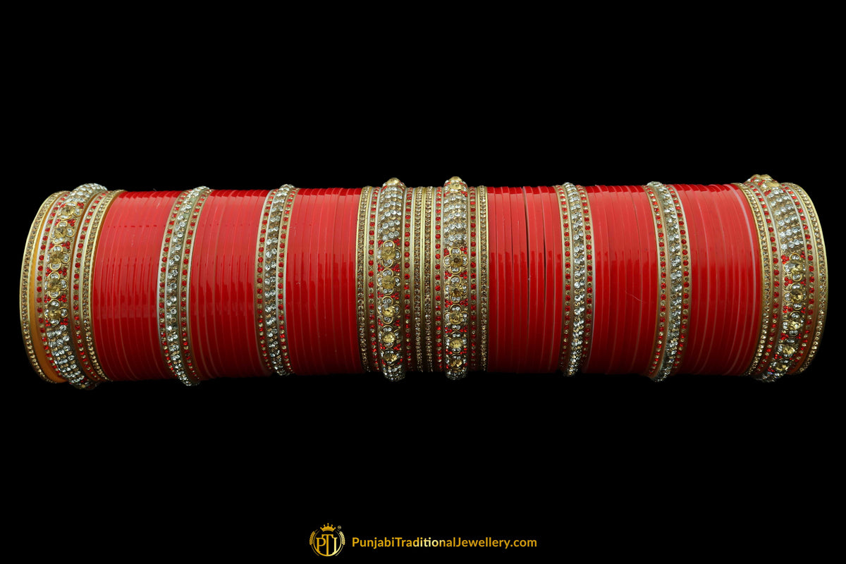 Red Wedding Bridal Chura By Punjabi Traditional Jewellery