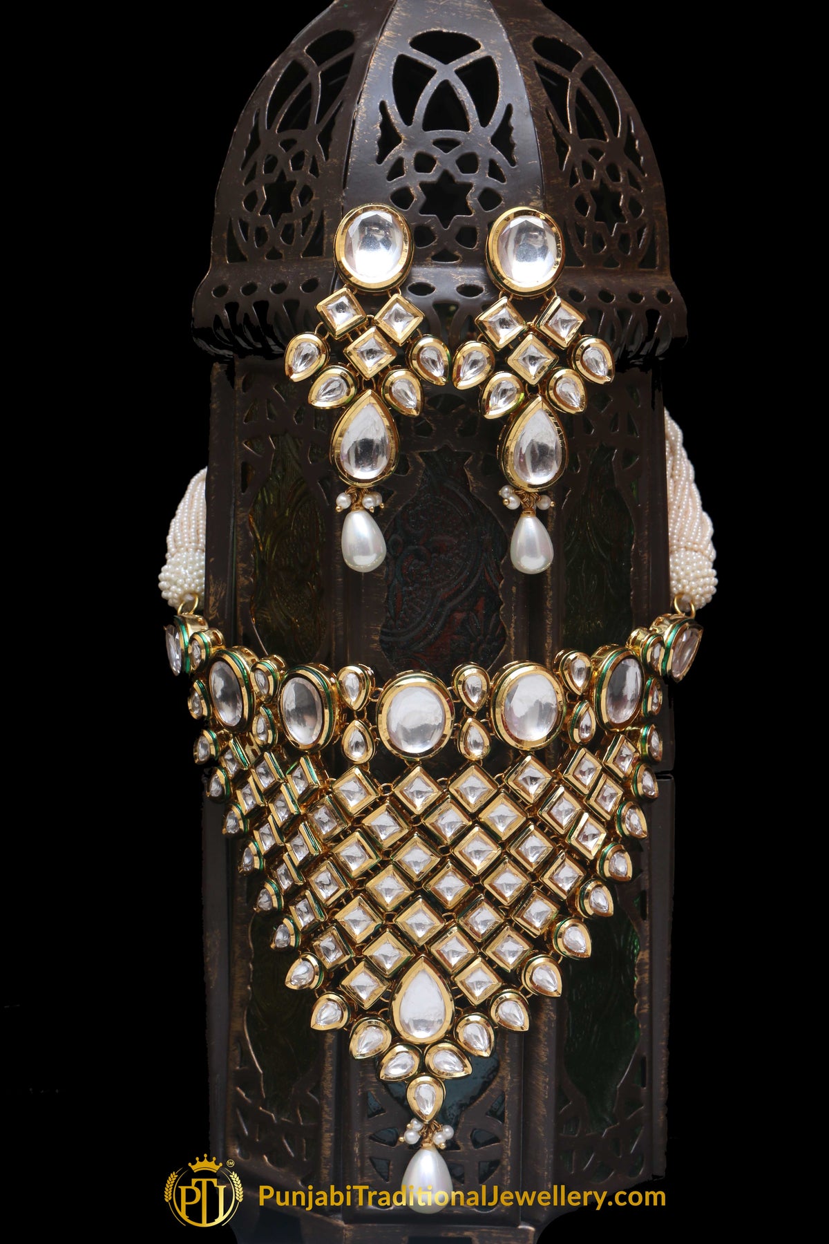 Kundan Choker Necklace Set By Punjabi Traditional Jewellery