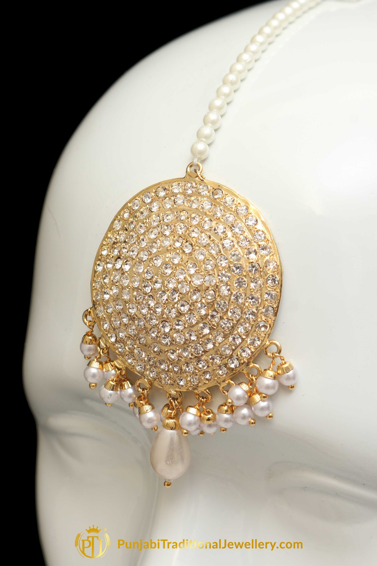 Golden Jadau Tikka By Punjabi Traditional Jewellery