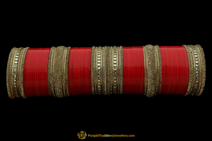 Red Wedding Bridal Chura By Punjabi Traditional Jewellery