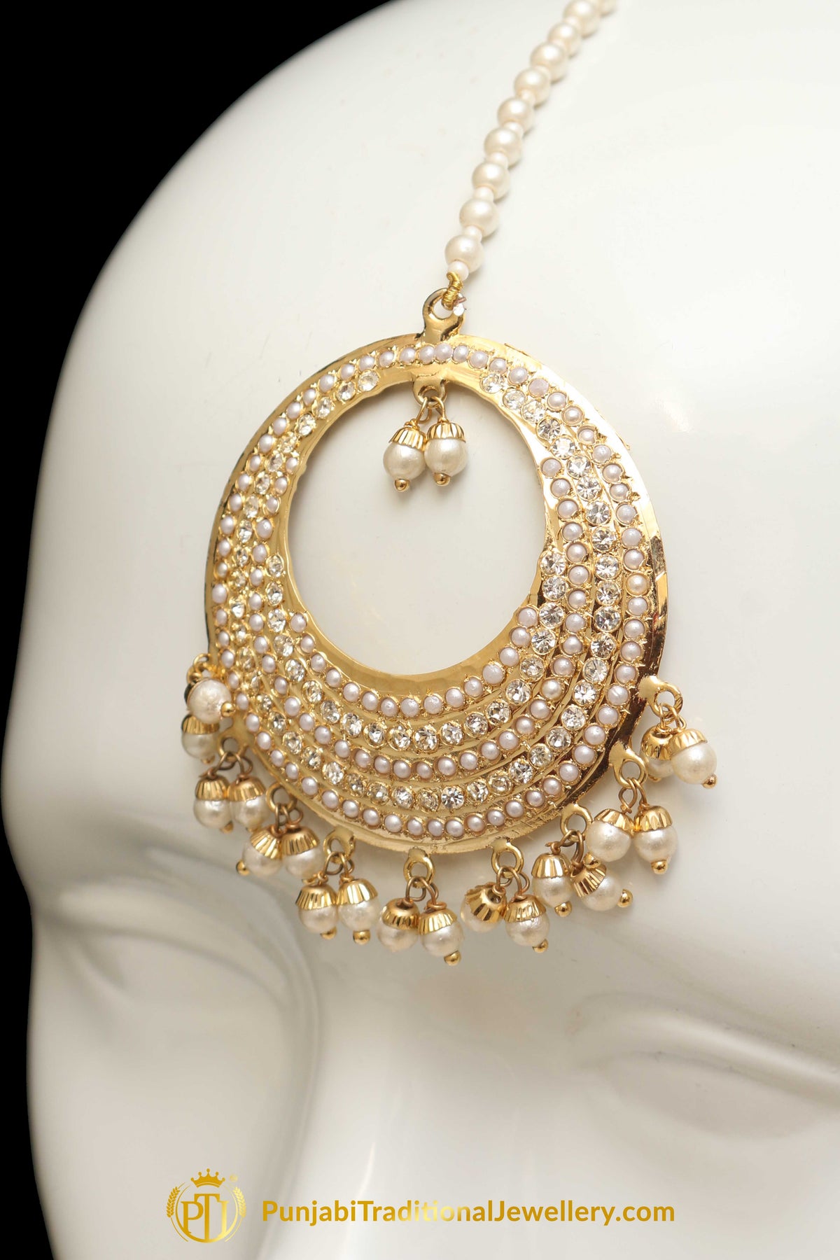 Golden Jadau Tikka By Punjabi Traditional Jewellery
